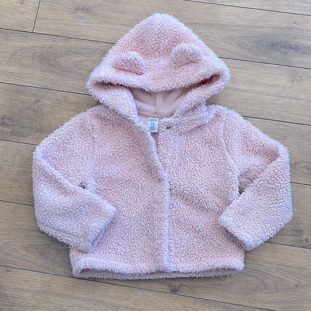 kids faux fur sherpa sweater with ears